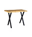 Invicta Interior Industriële bartafel WILD 120cm bruin wild eiken look zwart metalen X-poot - 45080