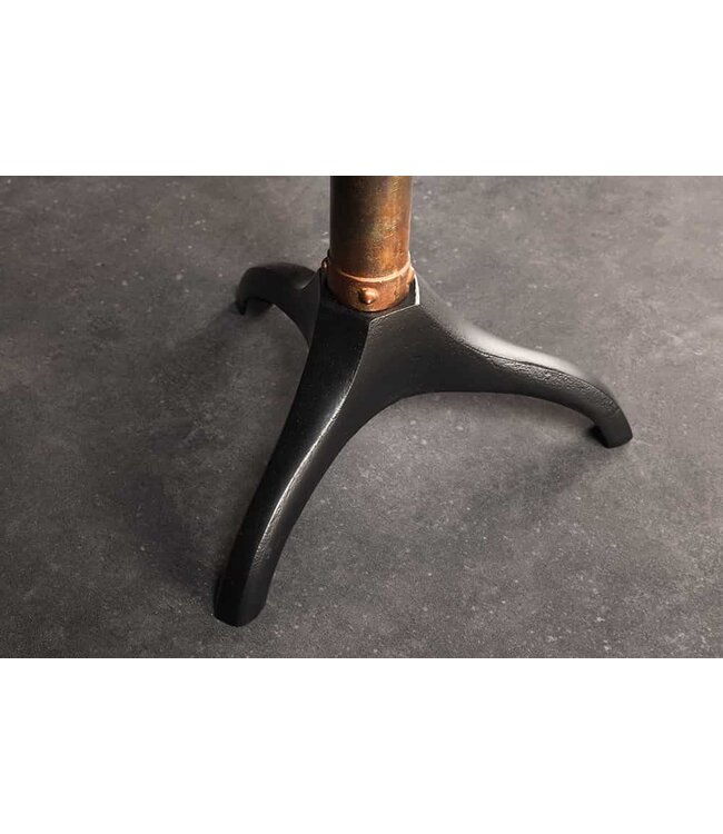 Invicta Interior Maritieme bartafel OCEAN 105cm koper gevlamd zwart metalen voet glazen blad rond - 6043955