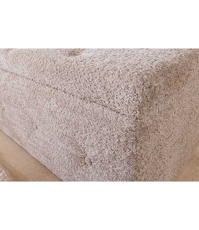 Invicta Interior Chesterfield bedbank EXTRAVAGANCIA 140cm champagne greige bouclè met opbergruimte - 44247