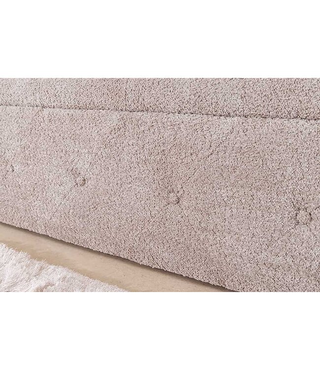 Invicta Interior Chesterfield bedbank EXTRAVAGANCIA 140cm champagne greige bouclè met opbergruimte - 44247