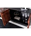 Invicta Interior Massief dressoir FLUID 175cm Walnoot Bruin Acaciahout 3D Design Zwart Onderstel - 45599