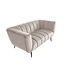 Invicta Interior Design 2-zitsbank NOBLESSE 165 cm champagne fluweel zwart metalen poten lente kern - 44537