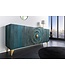 Invicta Interior Handgemaakt dressoir GOLDEN SUNSET 180cm turquoise goud mangohout metalen poten - 45643