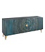 Invicta Interior Handgemaakt dressoir GOLDEN SUNSET 180cm turquoise goud mangohout metalen poten - 45643
