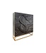 Invicta Interior Massief highboard SNAKE 120 cm zwartgoud mangohouten slangendessin met uitgebreid 3D-houtsnijwerk - 45633