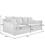 Invicta Interior Grote 3-zitsbank HEAVEN 200 cm taupe fluwelen binnenvering verwijderbare hoes hoes hoes bank - 38570