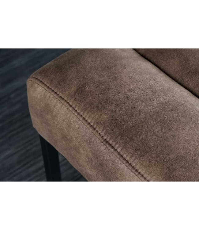 Invicta Interior Design bank PETIT BEAUTÉ 110cm vintage taupe microvezel zwart metalen frame - 44427