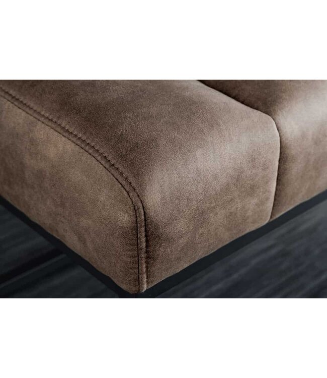 Invicta Interior Design bank PETIT BEAUTÉ 110cm vintage taupe microvezel zwart metalen frame - 44427