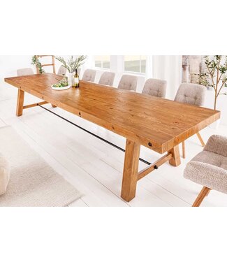 Invicta Interior Massieve eettafel FINCA 300cm vintage bruin gerecycled grenenhout - 44507