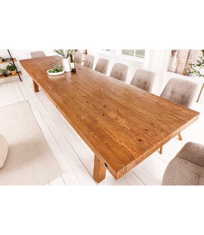 Invicta Interior Massieve eettafel FINCA 300cm vintage bruin gerecycled grenenhout - 44507