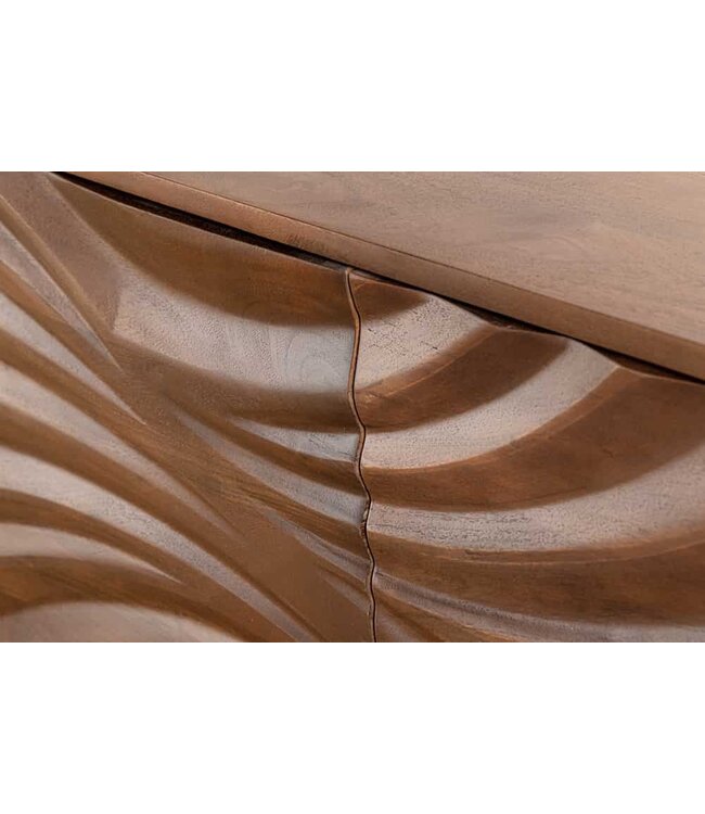 Invicta Interior Massief houten dressoir HURRICANE 175cm bruin acacia 3D design - 44389