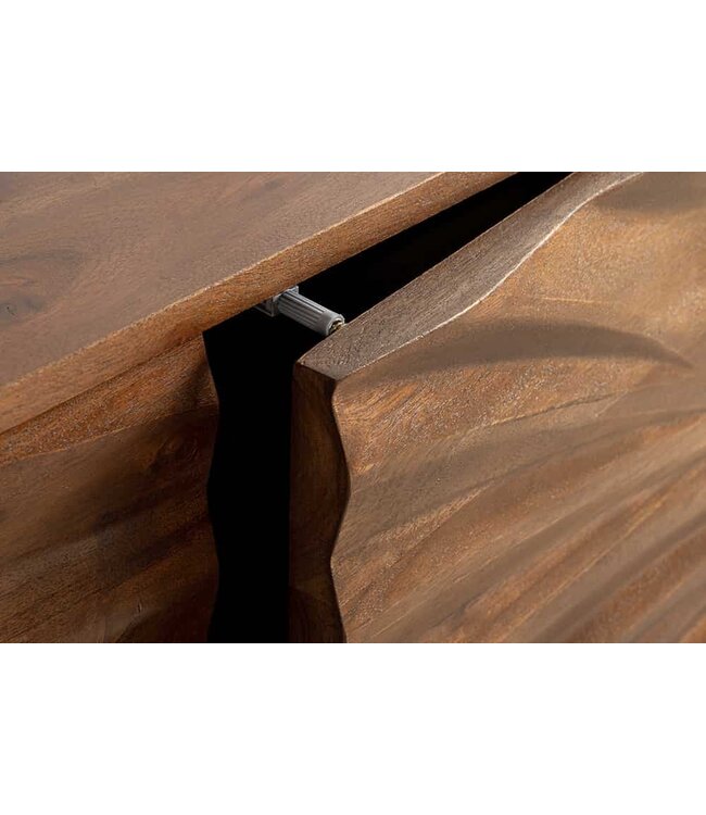 Invicta Interior Massief houten dressoir HURRICANE 175cm bruin acacia 3D design - 44389