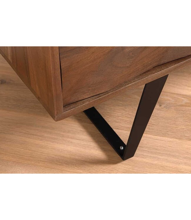 Invicta Interior Massief houten dressoir HURRICANE 175cm bruin acacia 3D design - 44389