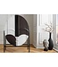 Invicta Interior Massief houten highboard VOODOO 120 cm bruin wit zwart mangohout met 3D-houtsnijwerk ovaal metalen frame - 44487