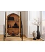 Invicta Interior Massief houten highboard VOODOO 120 cm bruin wit zwart mangohout met 3D-houtsnijwerk ovaal metalen frame - 44487