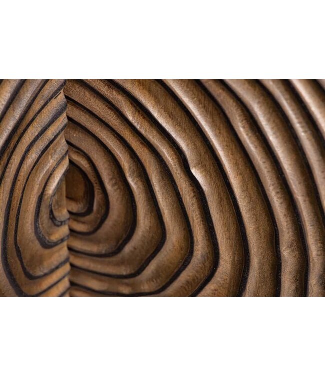 Invicta Interior Massief dressoir ZEN CIRCLES 180cm donkerbruin mangohout 3D design - 44580