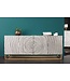 Invicta Interior Massief dressoir ZEN CIRCLES 180 cm wit zwart goud mangohout 3D-ontwerp - 44578