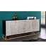 Invicta Interior Massief dressoir ZEN CIRCLES 180 cm wit zwart goud mangohout 3D-ontwerp - 44578