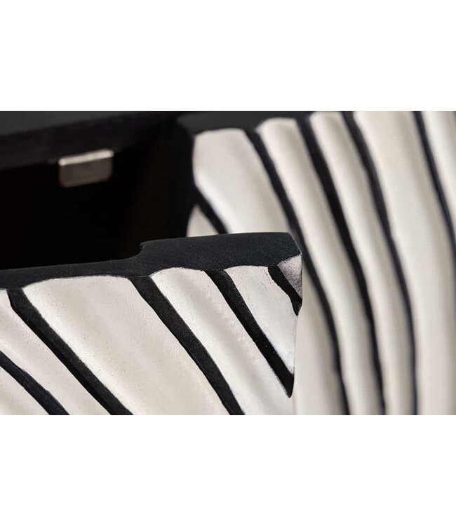 Invicta Interior Massief dressoir ZEN CIRCLES 180 cm wit zwart goud mangohout 3D-ontwerp - 44578