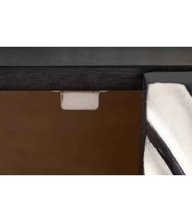 Invicta Interior Massief dressoir ZEN CIRCLES 180 cm wit zwart goud mangohout 3D-ontwerp - 44578