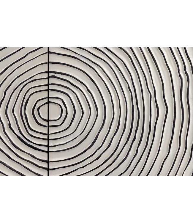 Invicta Interior Massief dressoir ZEN CIRCLES 180 cm wit zwart goud mangohout 3D-ontwerp - 44578