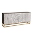 Invicta Interior Massief dressoir ZEN CIRCLES 180 cm wit zwart goud mangohout 3D-ontwerp - 44578