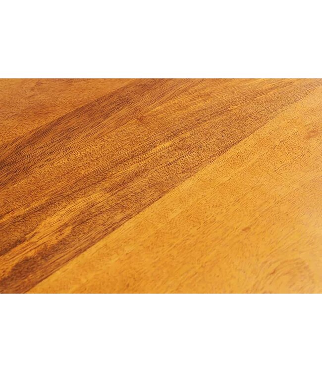 Invicta Interior Massief houten dressoir VULCANO 180cm bruin mangohout met 3D houtsnijwerk handgemaakt metalen frame zwart - 44651