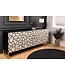 Invicta Interior Massief houten dressoir VULCANO 180cm wit zwart mangohout met 3D houtsnijwerk handgemaakt metalen frame goud - 44646