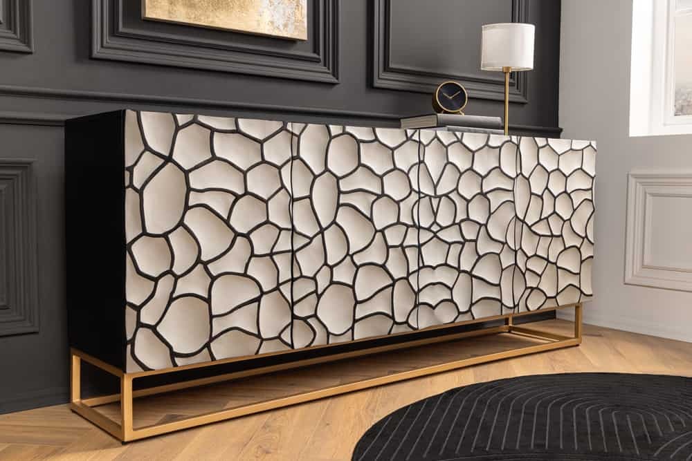 Massief houten dressoir VULCANO 180 cm wit mangohout handgemaakt ...