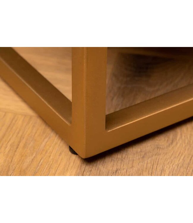 Invicta Interior Massief houten dressoir VULCANO 180cm wit zwart mangohout met 3D houtsnijwerk handgemaakt metalen frame goud - 44646