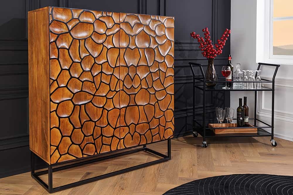 Massief houten dressoir VULCANO 120cm bruin mangohout handgemaakt ...