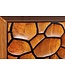 Invicta Interior Massief houten highboard VULCANO 120cm bruin mangohout met 3D houtsnijwerk handgemaakt metalen frame zwart - 44650