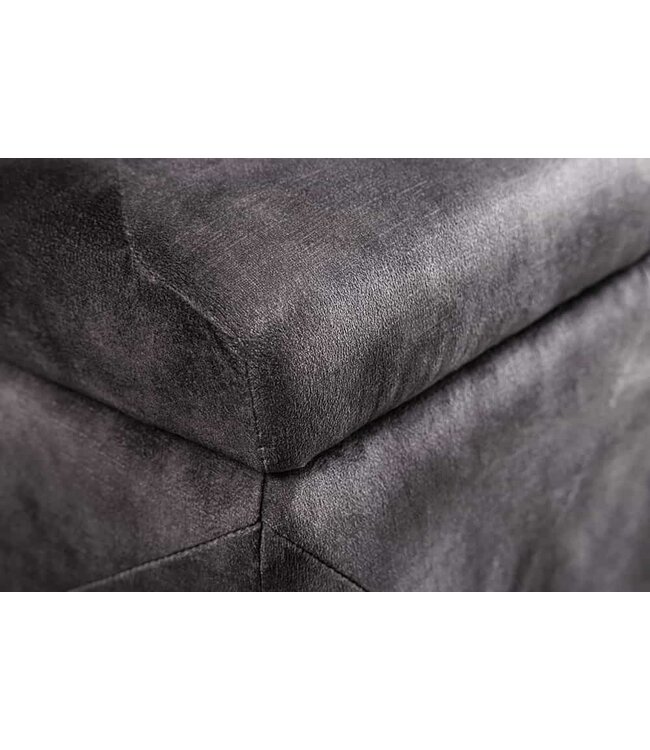 Invicta Interior Chesterfield Slaapbank EXTRAVAGANCIA 140cm Grijs Fluweel met opbergruimte - 44425