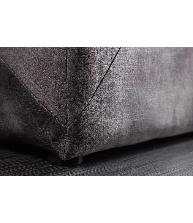 Invicta Interior Chesterfield Slaapbank EXTRAVAGANCIA 140cm Grijs Fluweel met opbergruimte - 44425
