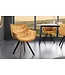 Invicta Interior Design stoel THE DUTCH COMFORT mosterdgeel fluweel met armleuning gestoffeerde zwarte metalen poten - 44276