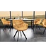 Invicta Interior Design stoel THE DUTCH COMFORT mosterdgeel fluweel met armleuning gestoffeerde zwarte metalen poten - 44276