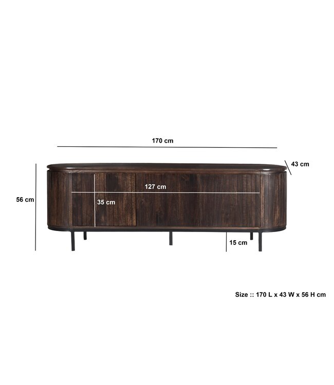 Livingfurn Noor Walnut 170cm-30985