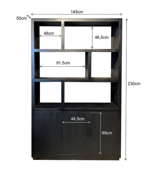 Livingfurn Jaxx Black 145cm-12366