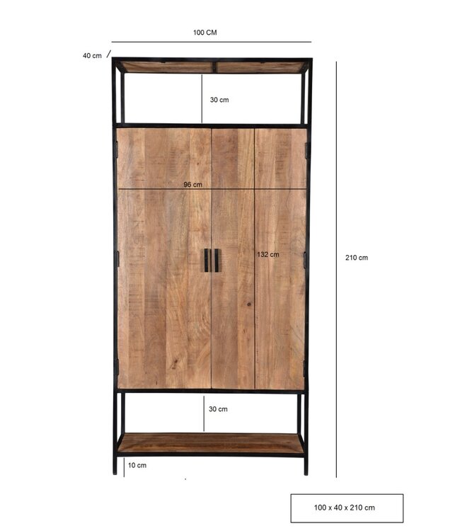 Livingfurn Sturdy 2 Doors 100cm-12780