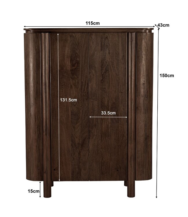 Livingfurn Salano Brown 150 cm-31434