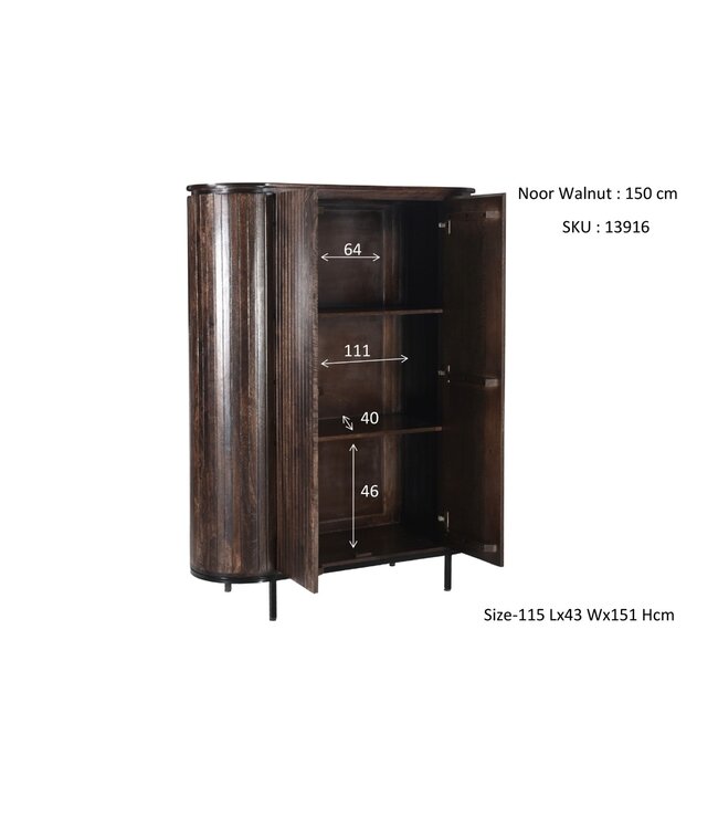 Livingfurn Noor Walnut 150cm-13916