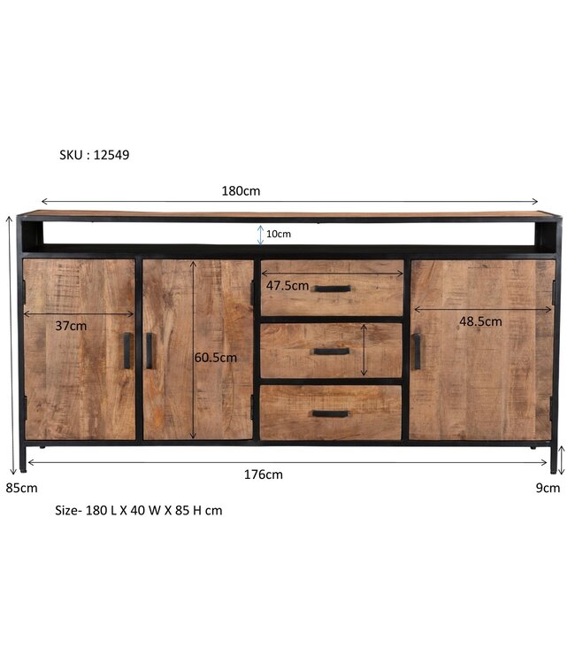 Livingfurn Sturdy Open 180 cm-12549