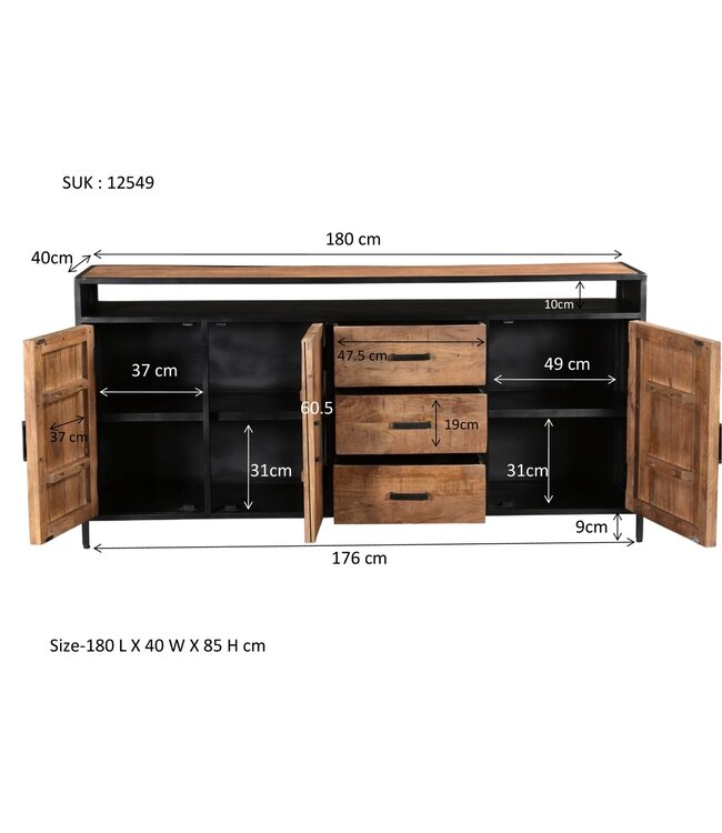 Livingfurn Sturdy Open 180 cm-12549