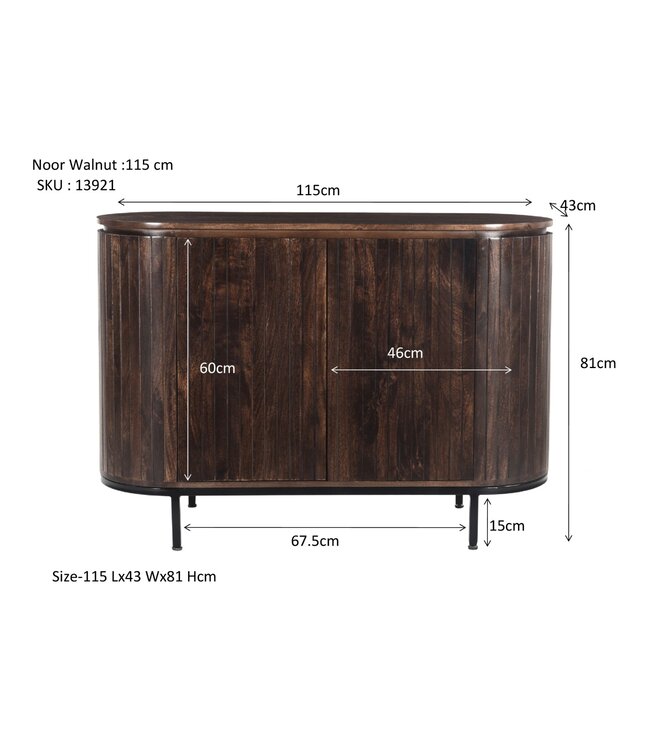 Livingfurn Noor Walnut 115cm-13921