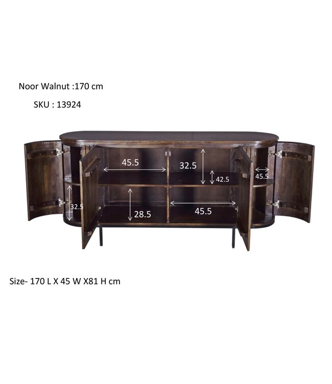 Livingfurn Noor Walnut 170cm-13924