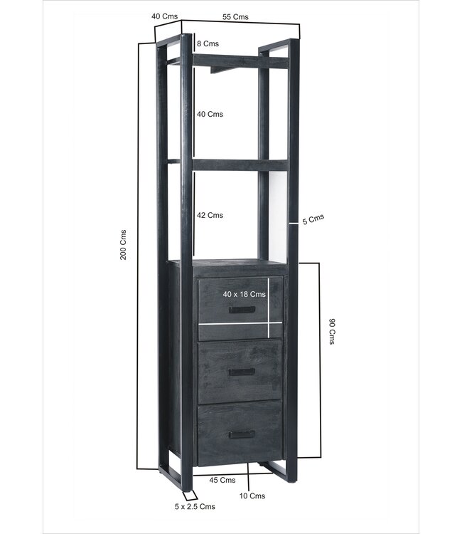 Livingfurn Norris 3 laden 55 cm-12409
