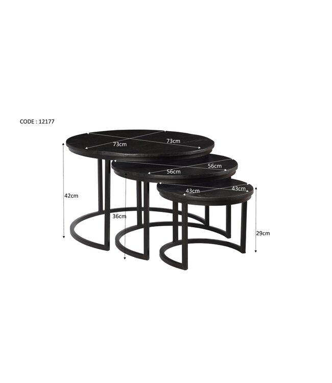 Livingfurn Jerrel Kala Set of 3-12177