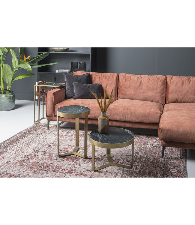 Livingfurn Glennis Marble Black Gold 40 cm-12392