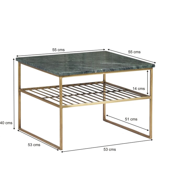 Livingfurn Dian Marble Green Gold 55cm-12727