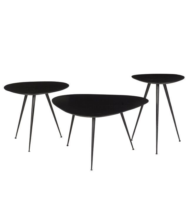 Livingfurn Brix Loua Black set of 3-13594